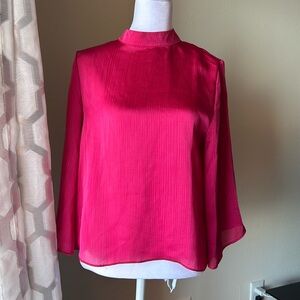 Hot pink long sleeve blouse